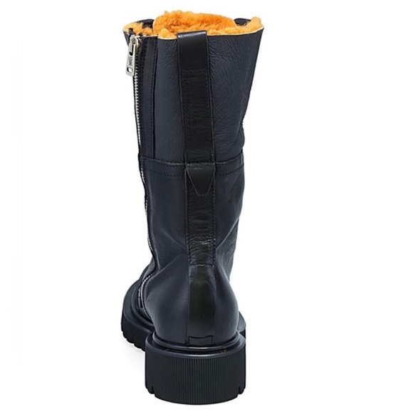 AS.98 Trevy Fur Sherpa lined combat boots black orange 39 8.5 9 worn few x’s - Picture 7 of 10